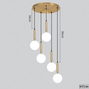 Đèn thả thông tầng chao tròn thủy tinh Fado DT246