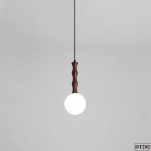 Đèn thả thủy tinh đui gỗ đơn giản Hinta DT282