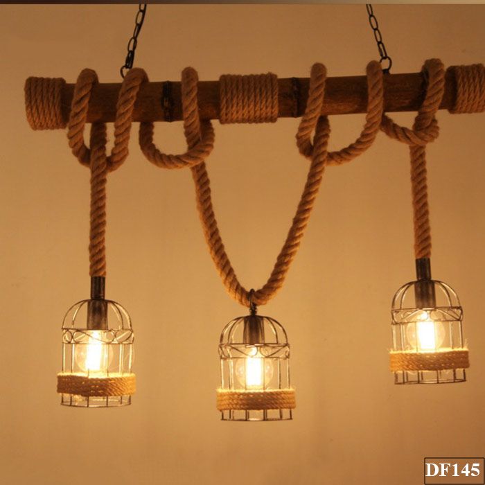 Đèn quấn thân tre 3 bóng Will DF145 - Hoài An Vendor Đèn quấn thân tre 3 bóng Will DF145