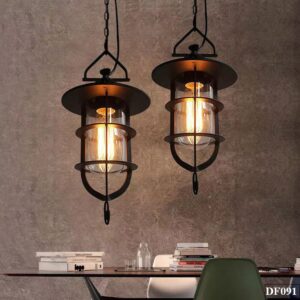 Đèn thả dây xích chao thuỷ tinh Muzde DF091