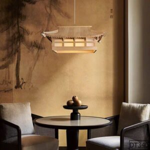 Đèn thả gỗ cao cấp ngôi nhà trung hoa DT340
