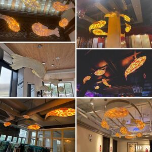 Đèn thả gỗ mô hình con cá Fiswo DF182