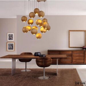 Đèn thả gỗ quả tròn Woodzy DF108